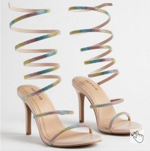 torrid Lace Up Embroidered Heel Sandals(WW) NWT sizes 6WW or 6.5WW